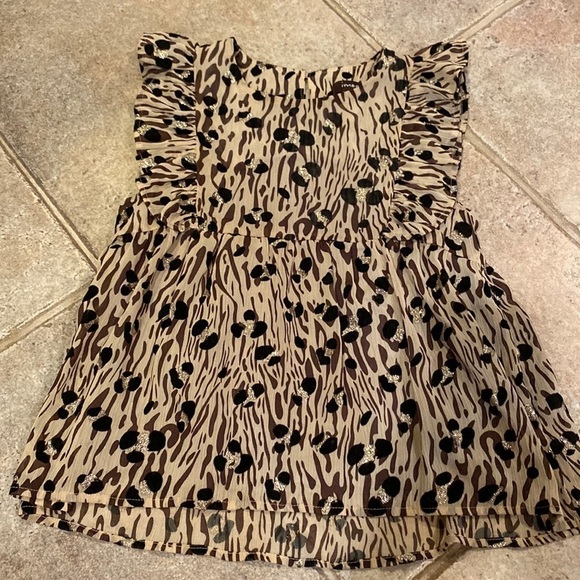 Imoga kids size 7 glitter leopard print flared top - Picture 1 of 5